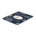 Carolines Treasures Blue Flowers Pomeranian Mouse Pad; Hot Pad or Trivet BB5058MP